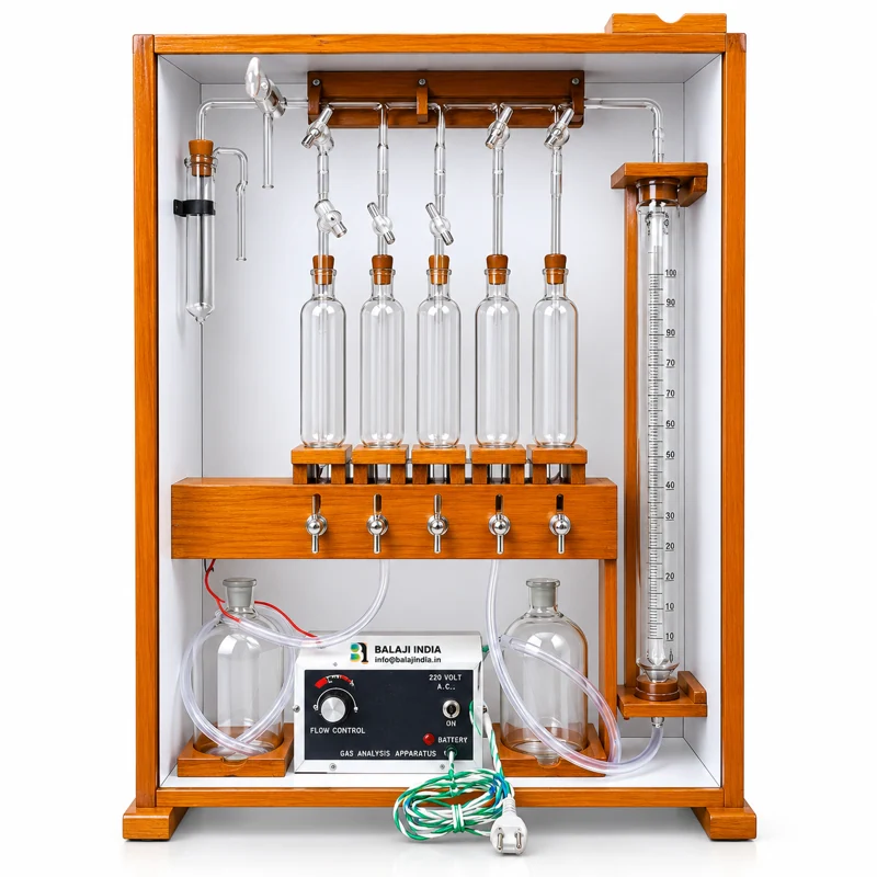 Orsat 5 Pipette Gas Analysis Apparatus